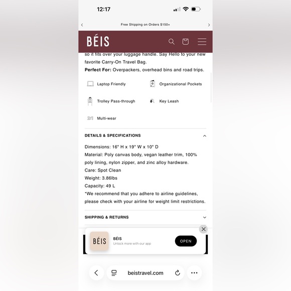 BEIS Weekender Bag - Picture 5 of 8